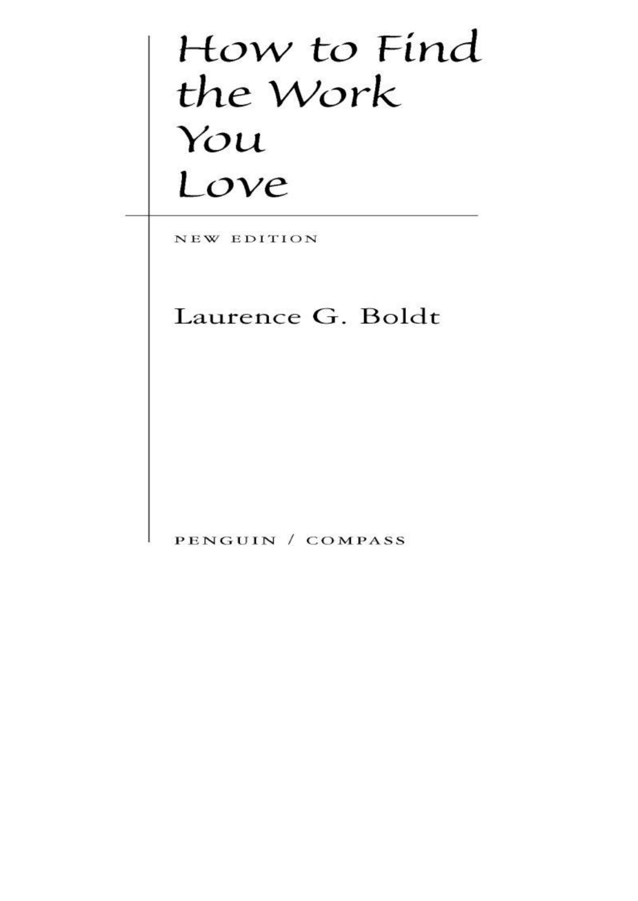 How to Find the Work You Love