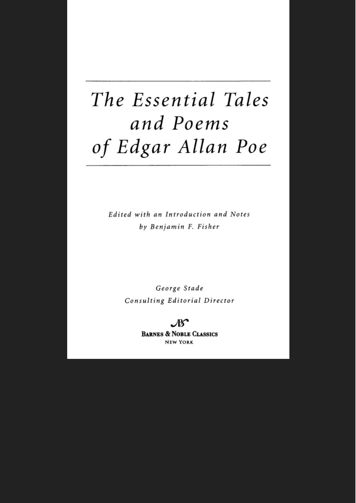 Essential Tales and Poems of Edgar Allan Poe (Barnes & Noble Classics Series)
