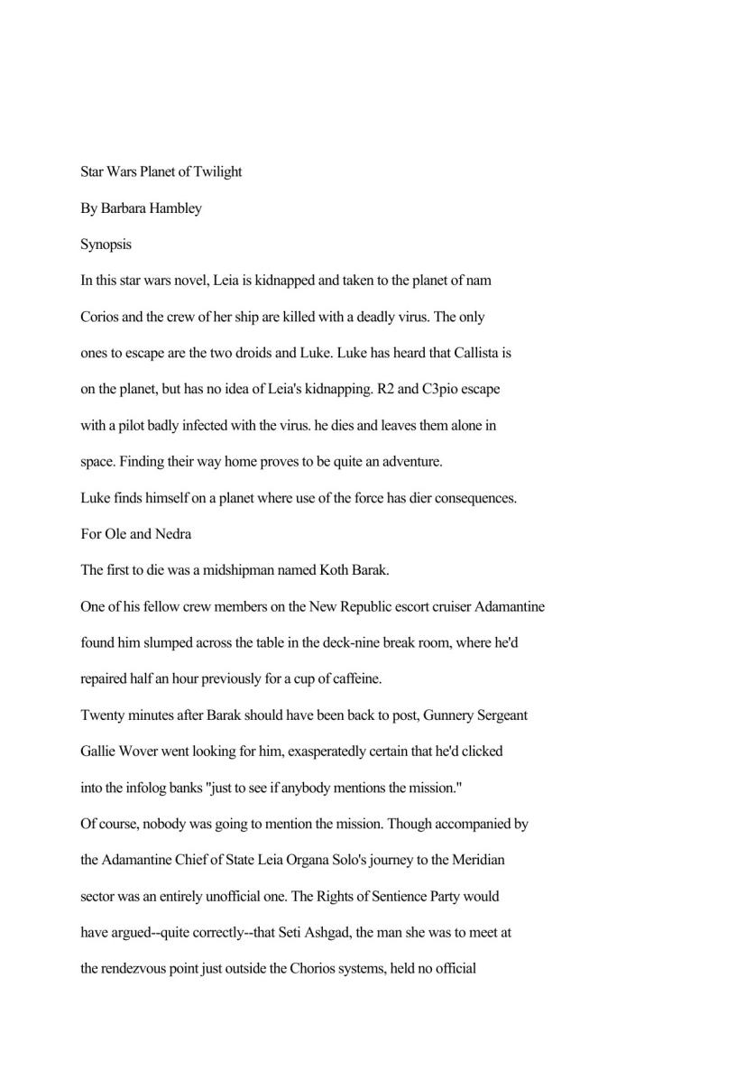 Planet of Twilight (by Barbara Hambley)