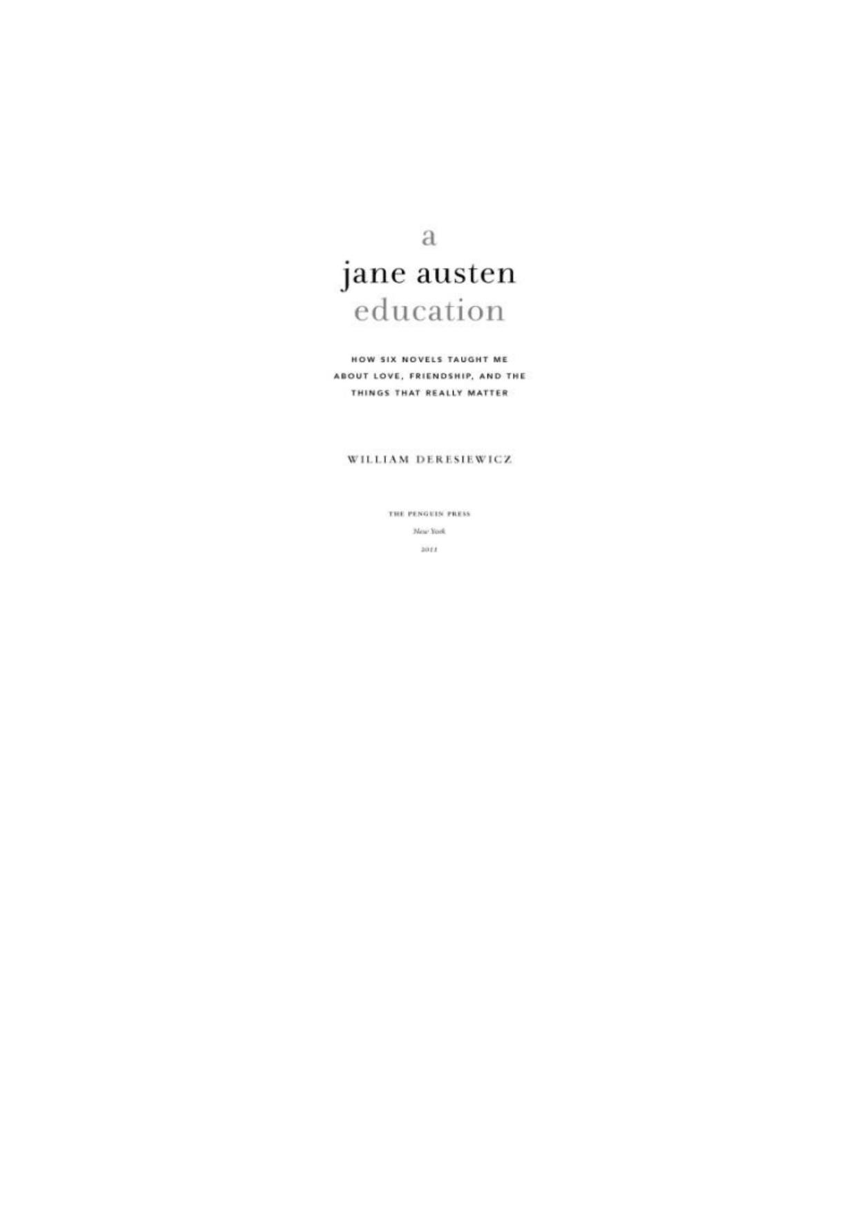 A Jane Austen Education