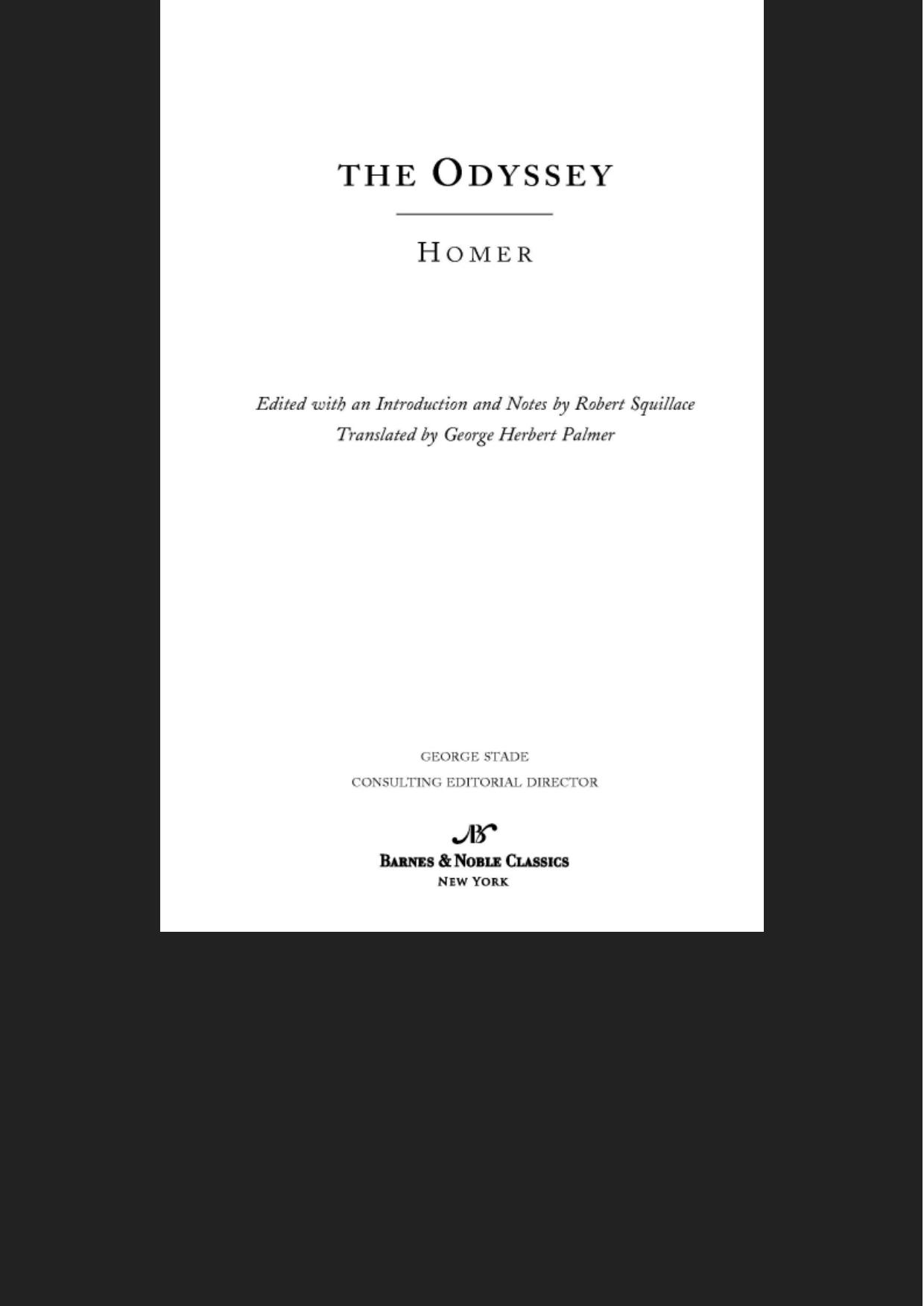 Odyssey (Barnes & Noble Classics Series)