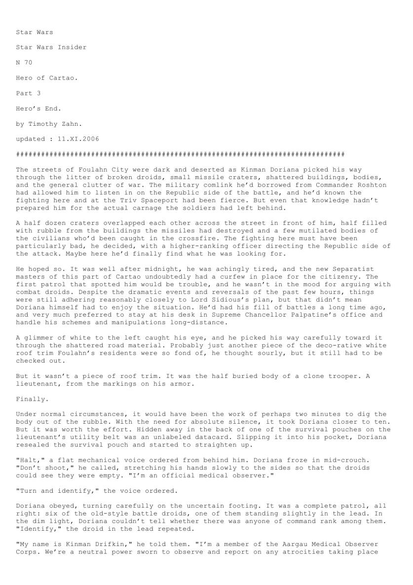 Hero of Cartao 3 (by Timothy Zahn)