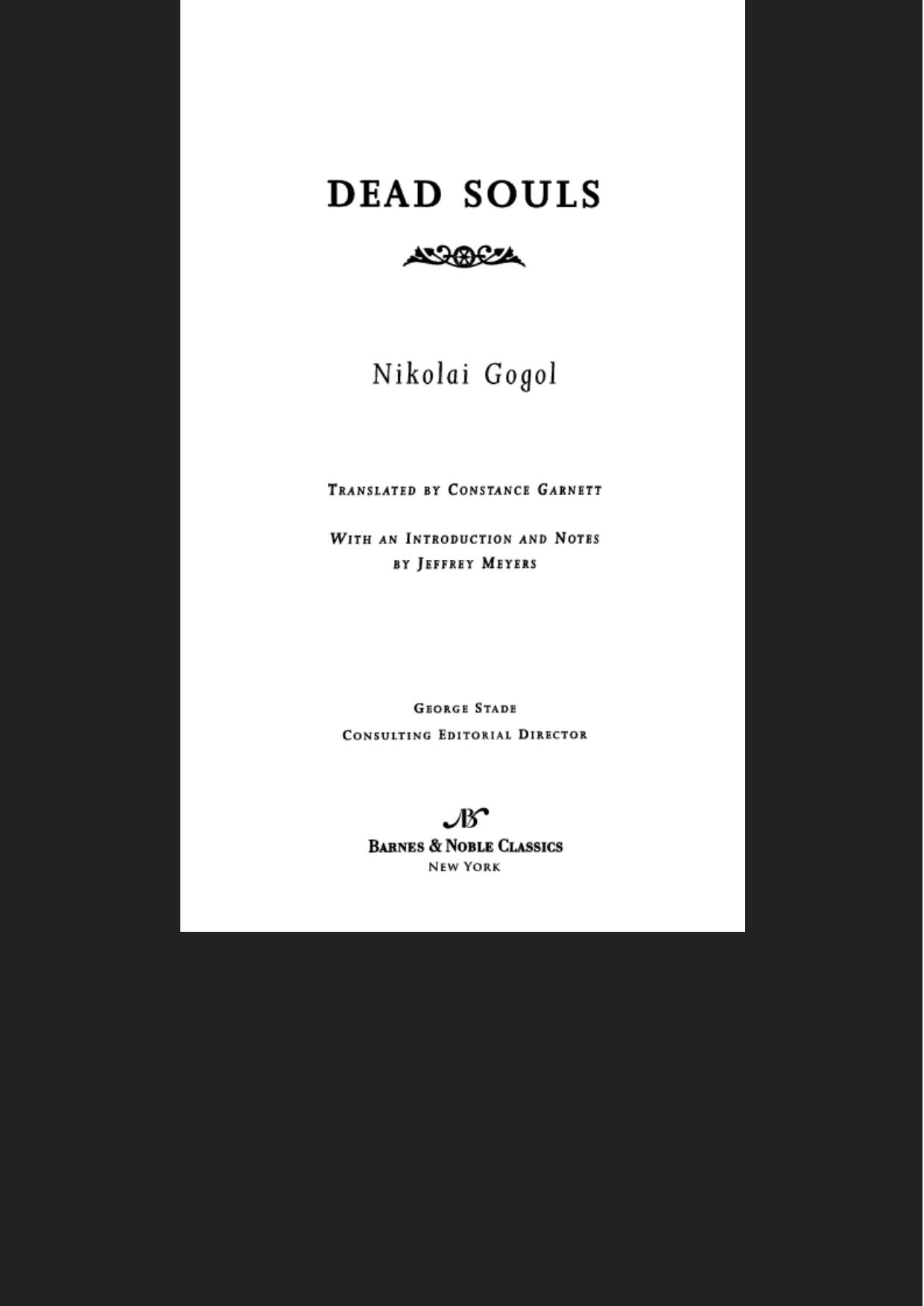 Dead Souls (Barnes & Noble Classics Series)