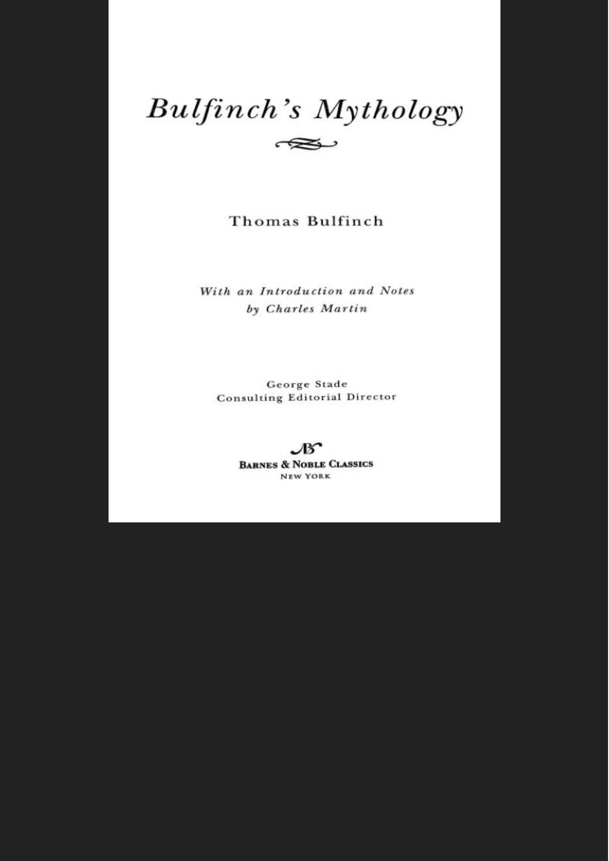 Bulfinch's Mythology (Barnes & Noble Classics Series)
