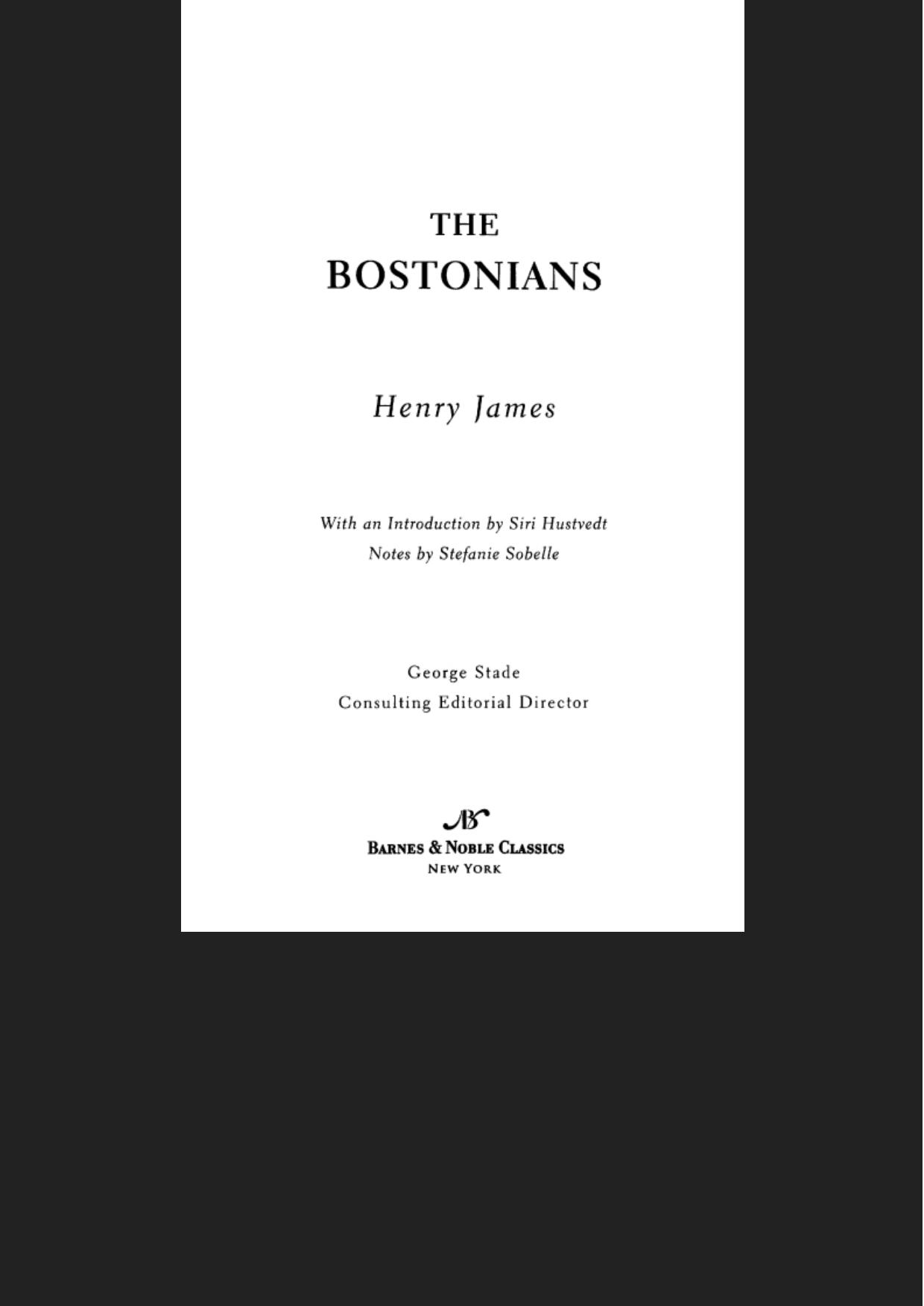 Bostonians (Barnes & Noble Classics Series)