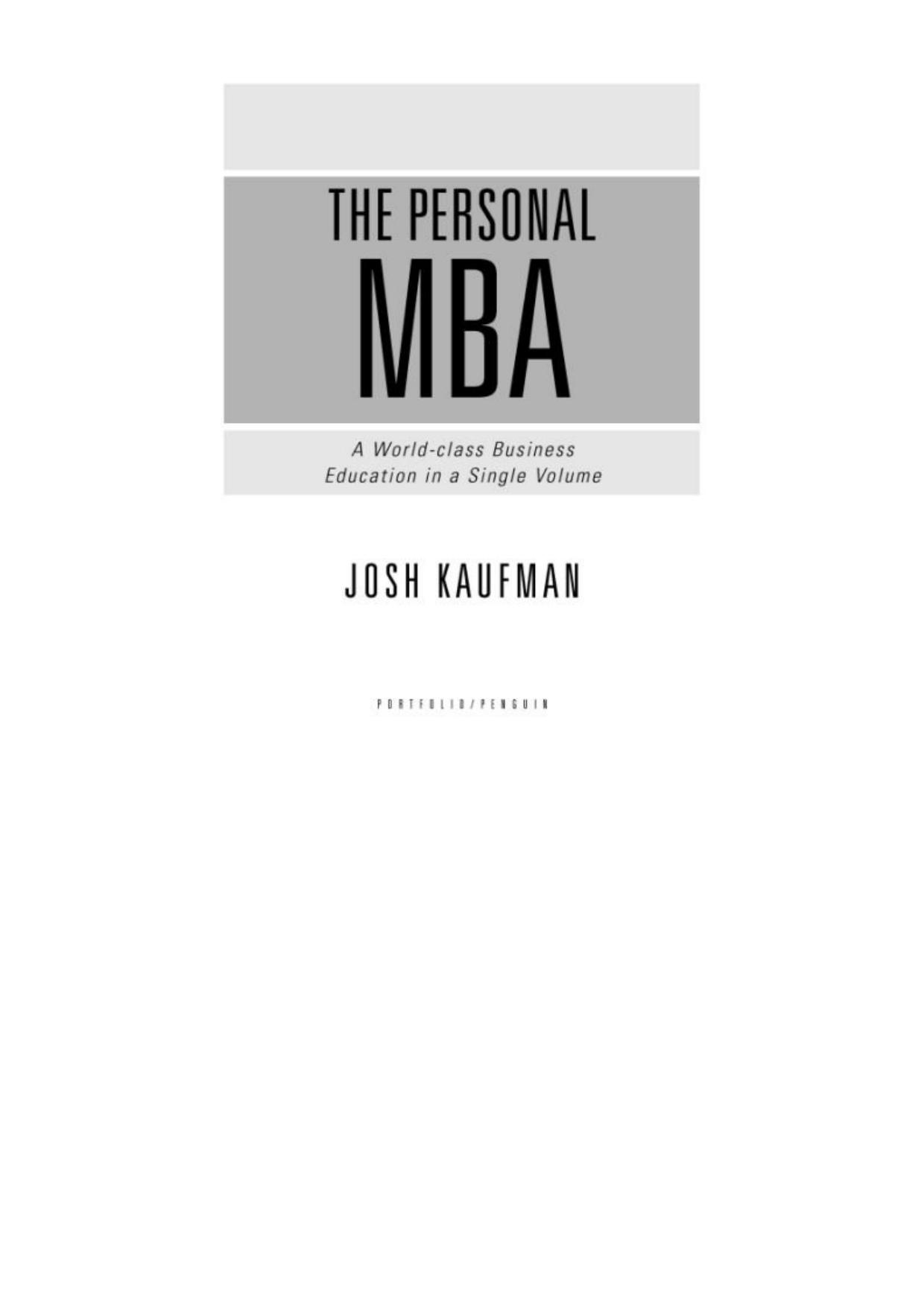 The Personal MBA