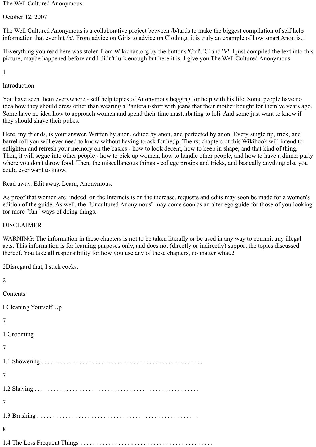 The Cultured Anonymous