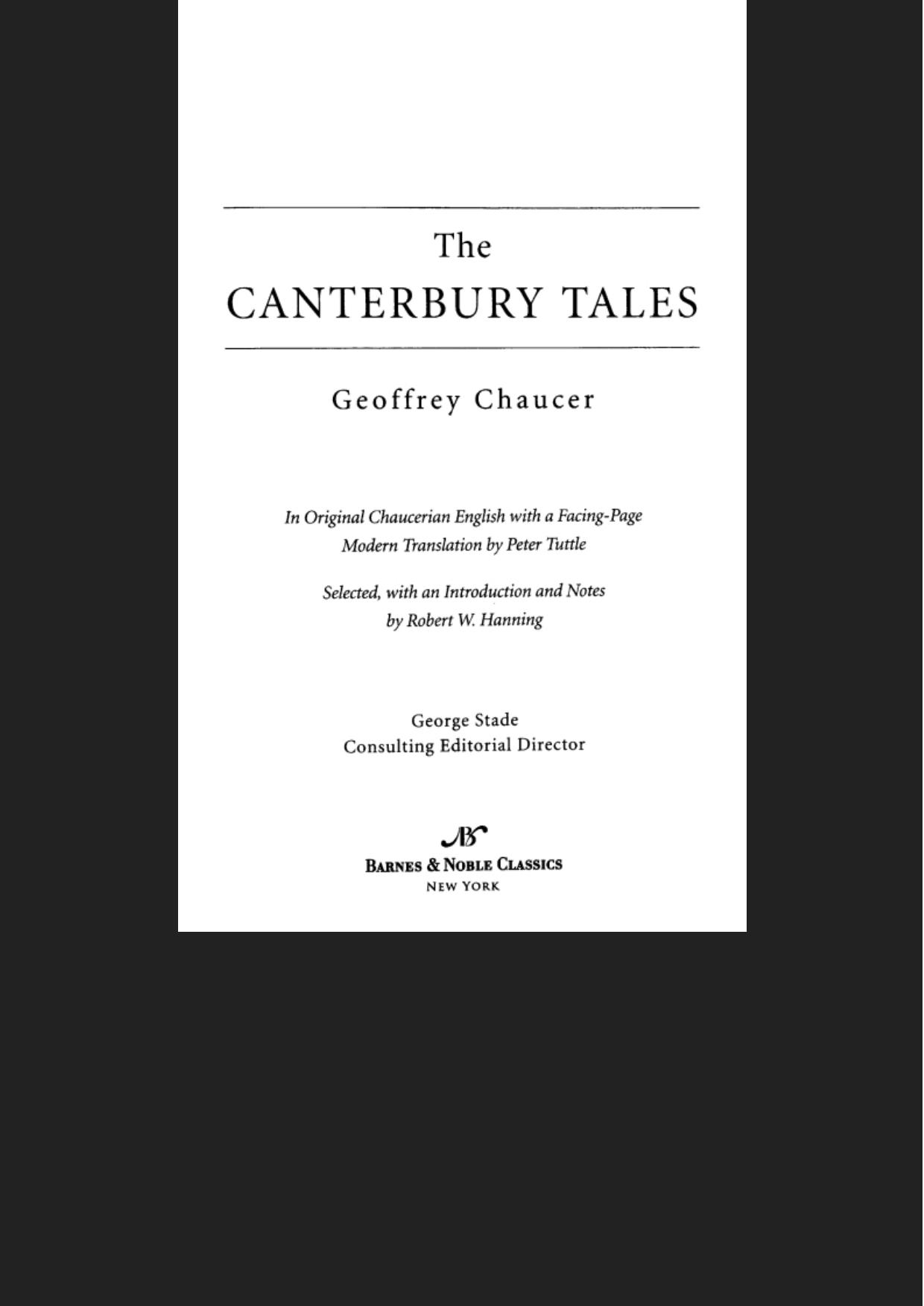 Canterbury Tales (Barnes & Noble Classics Series)
