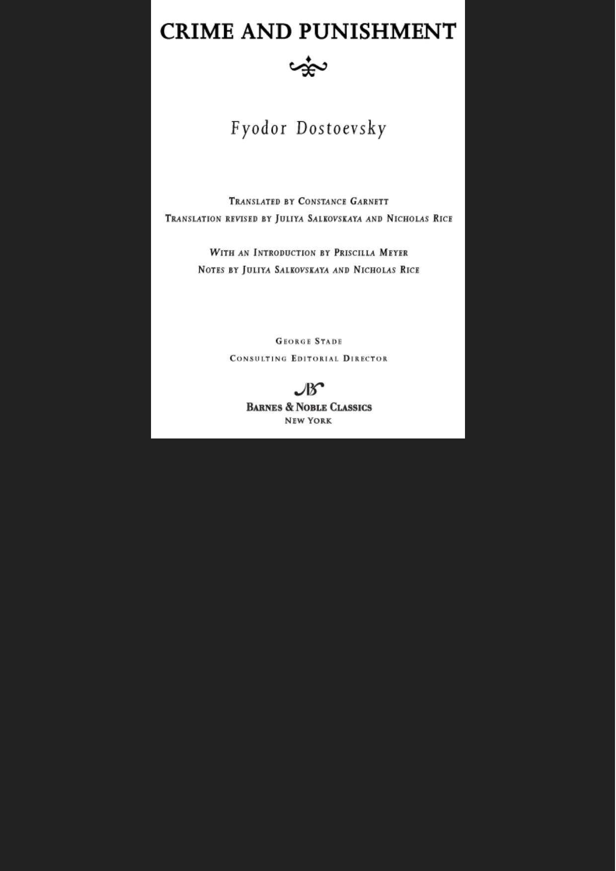 Crime and Punishment (Barnes & Noble Classics Series)