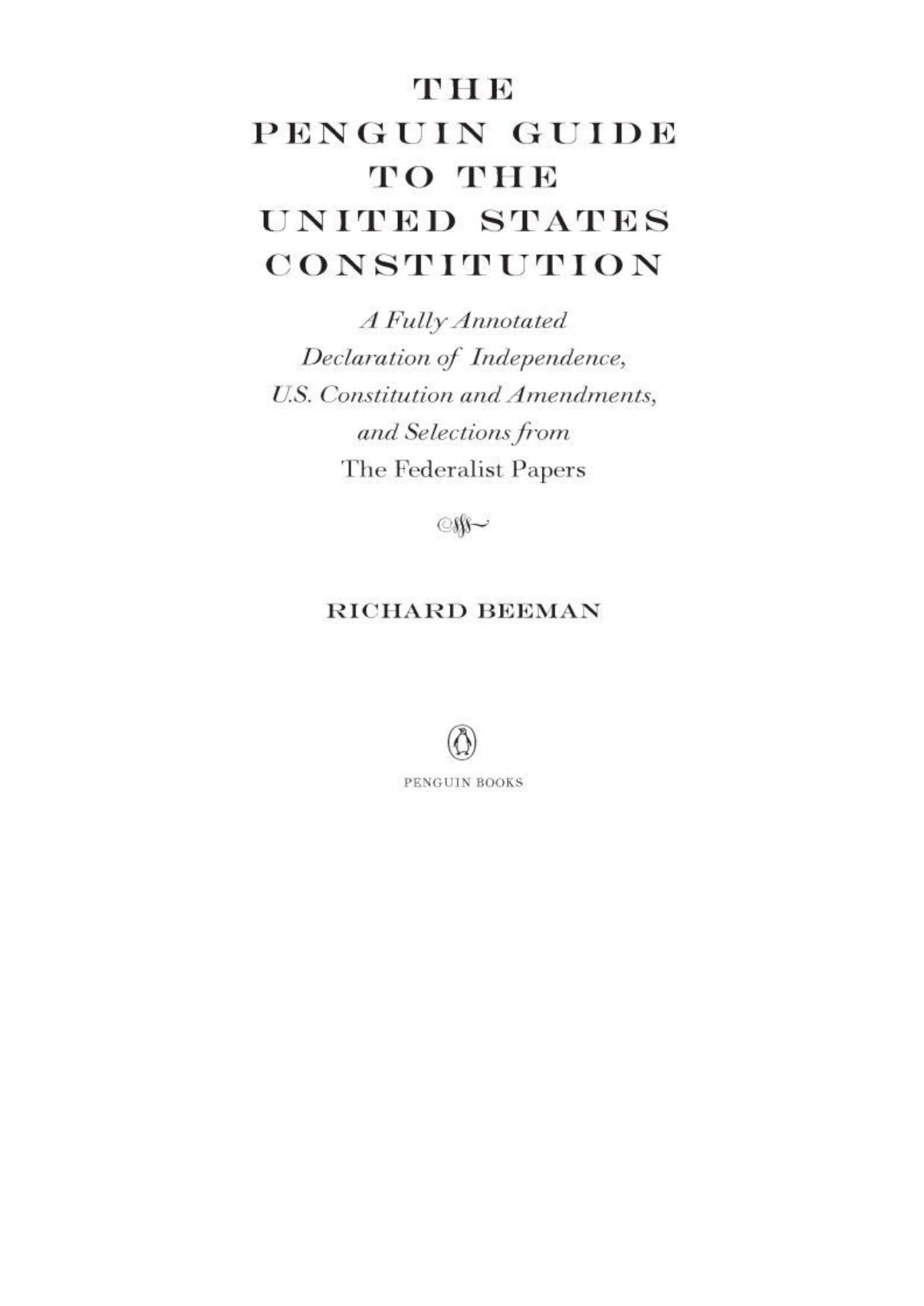 The Penguin Guide to the United States Constitution