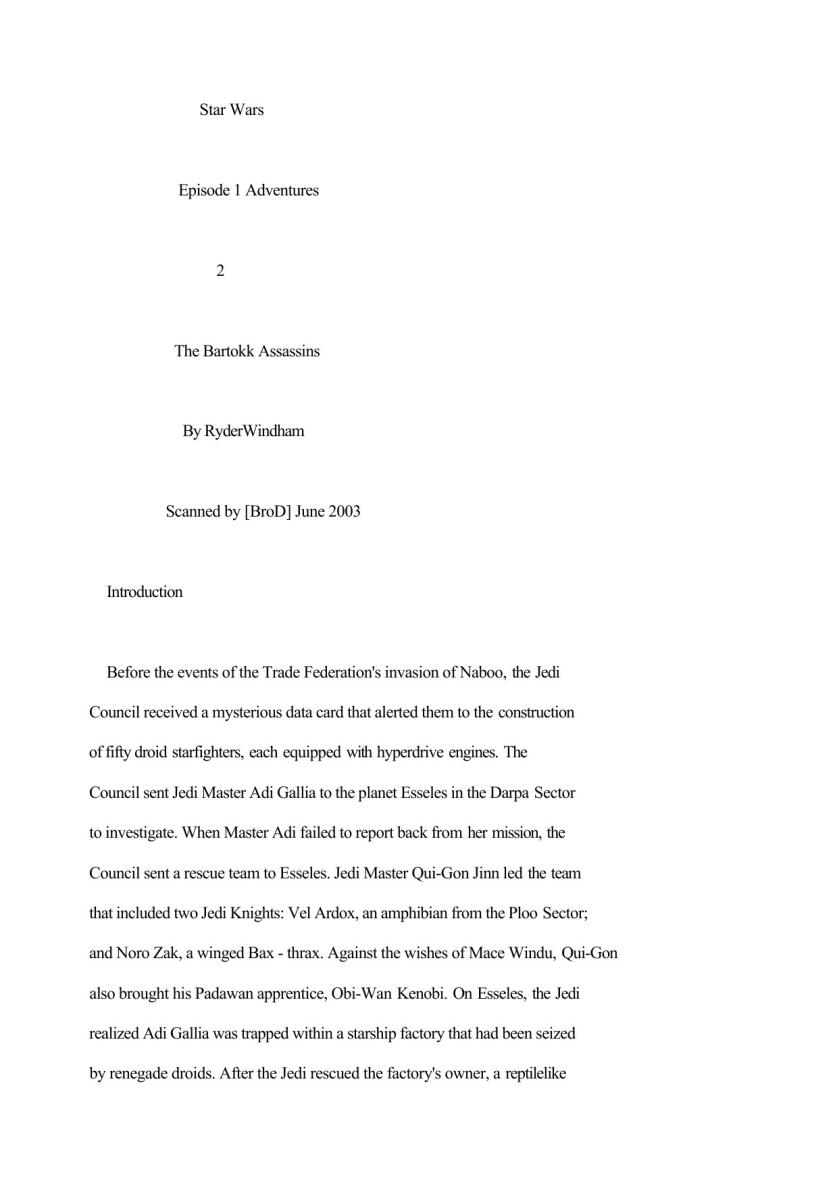 The Bartokk Assassins (by Ryder Windham)