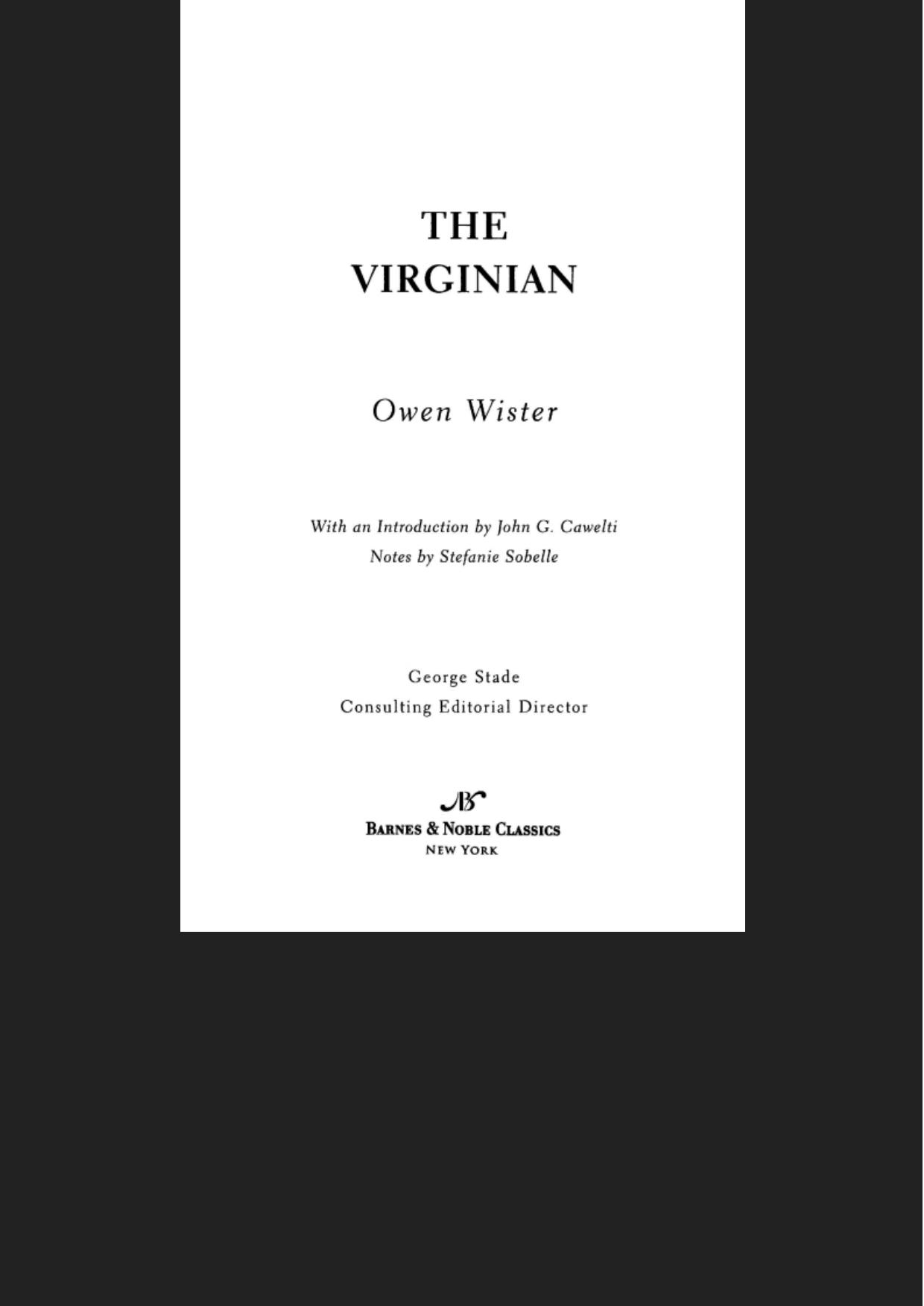 Virginian (Barnes & Noble Classics Series)