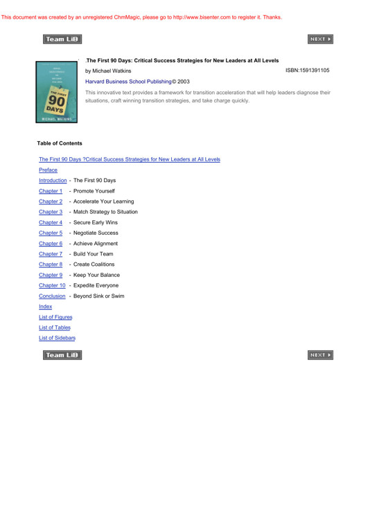 The First 90 Days: Critical Success Strategies for New Leaders at All Levels