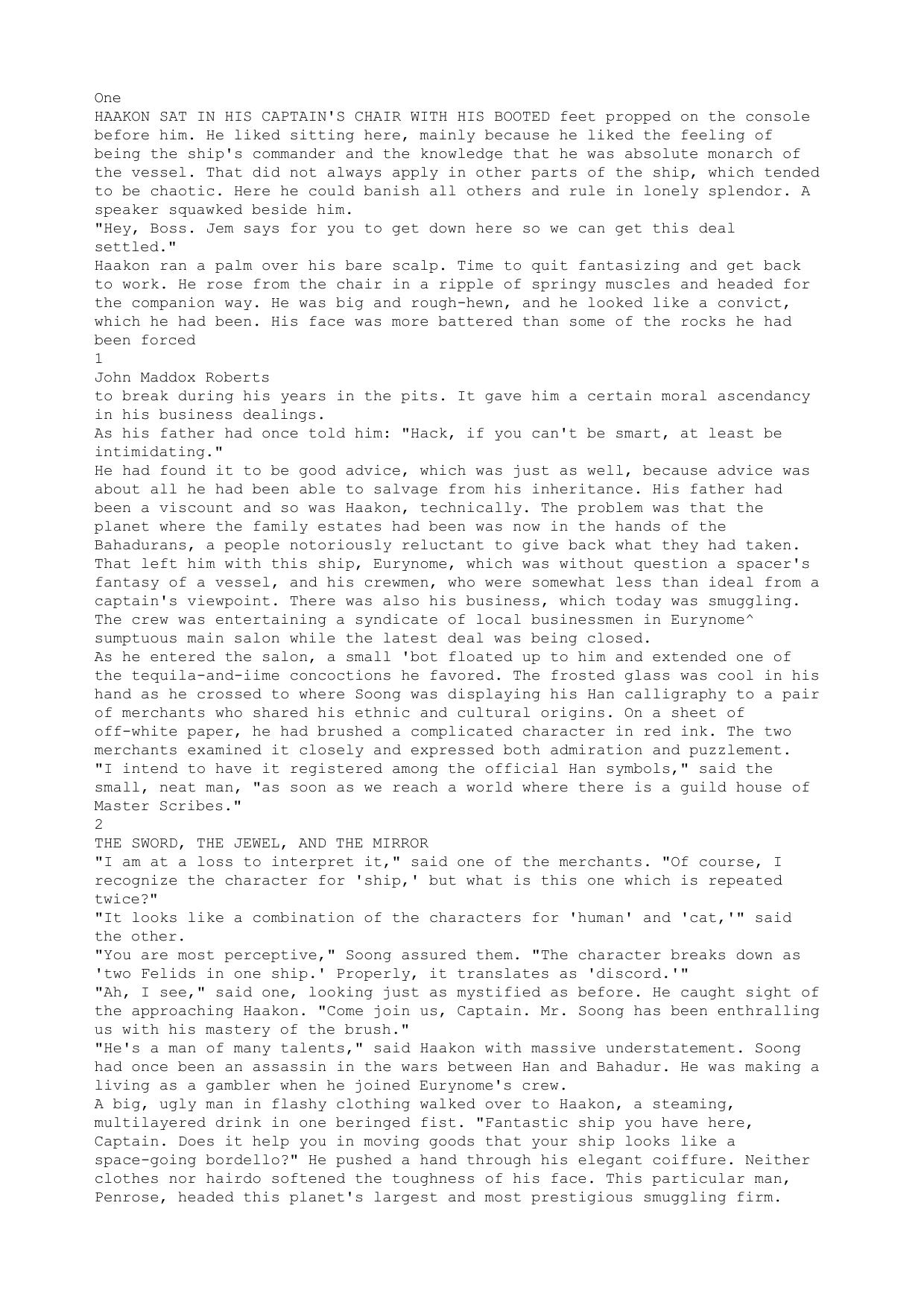 The Sword, The Jewel and the Mirror