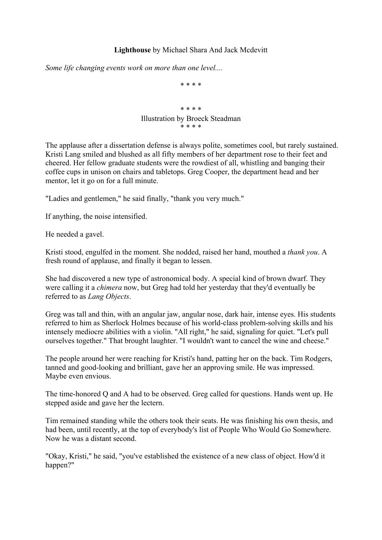 Microsoft Word - Michael Shara & Jack McDevitt - Lighthouse _v1.0_ [rtf]