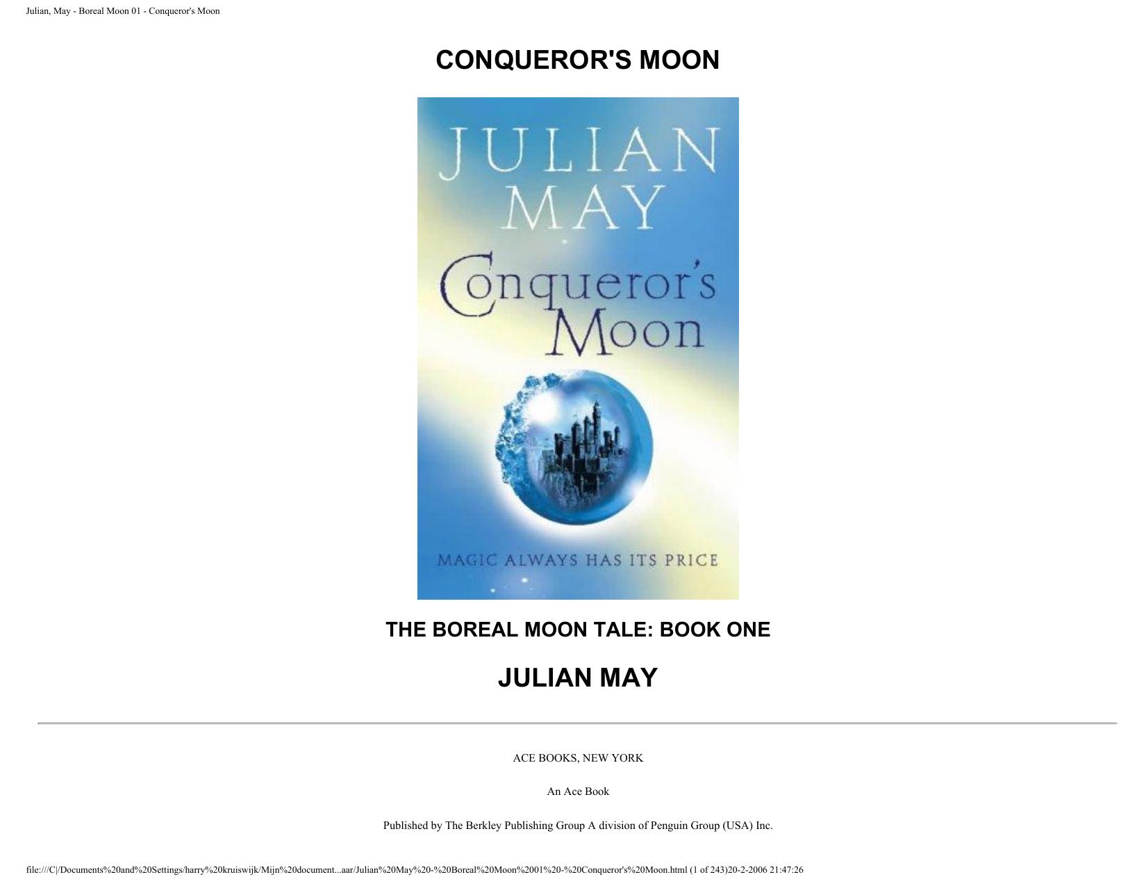 Julian, May - Boreal Moon 01 - Conqueror's Moon