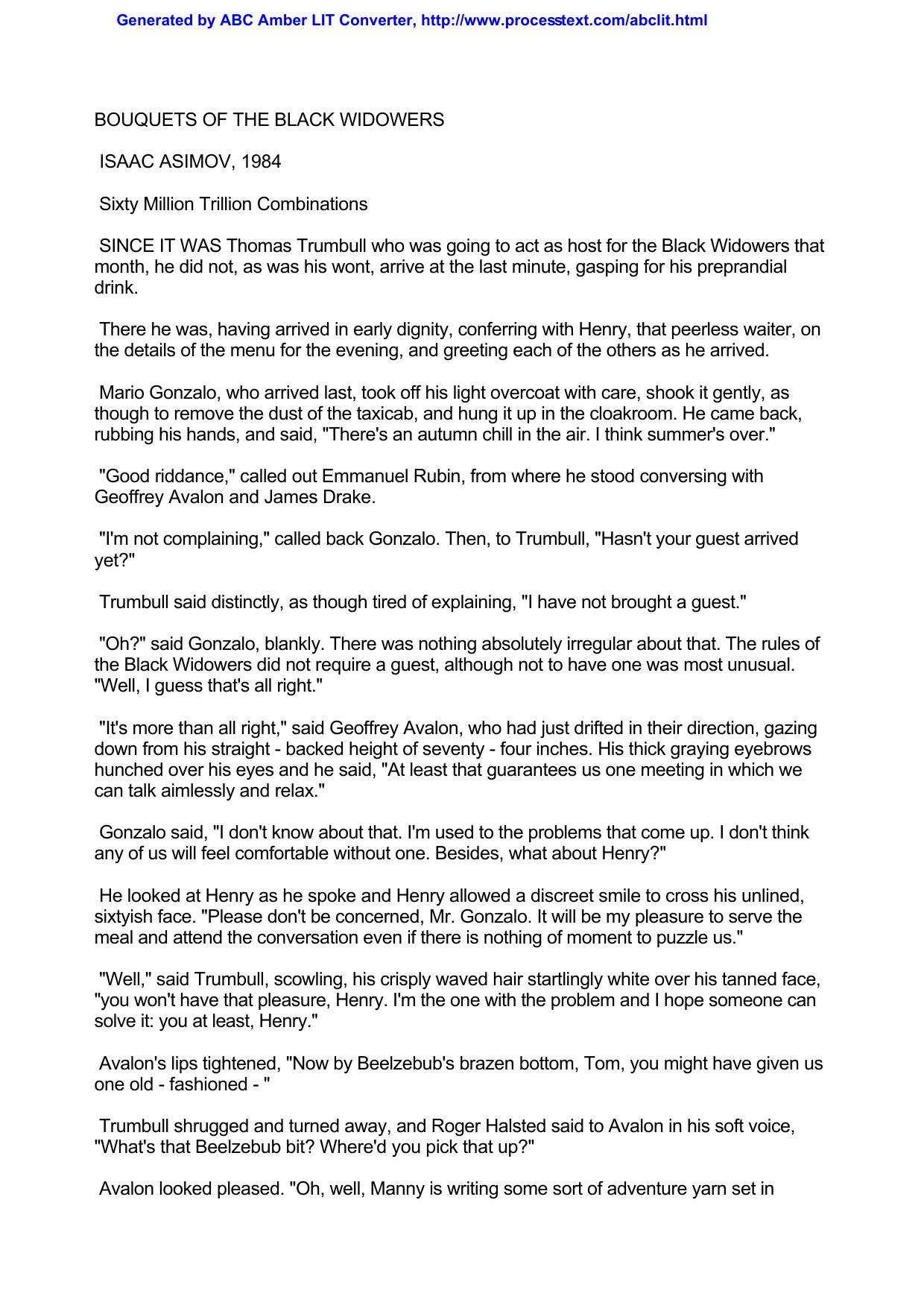 Bouquets of the Black Widowers