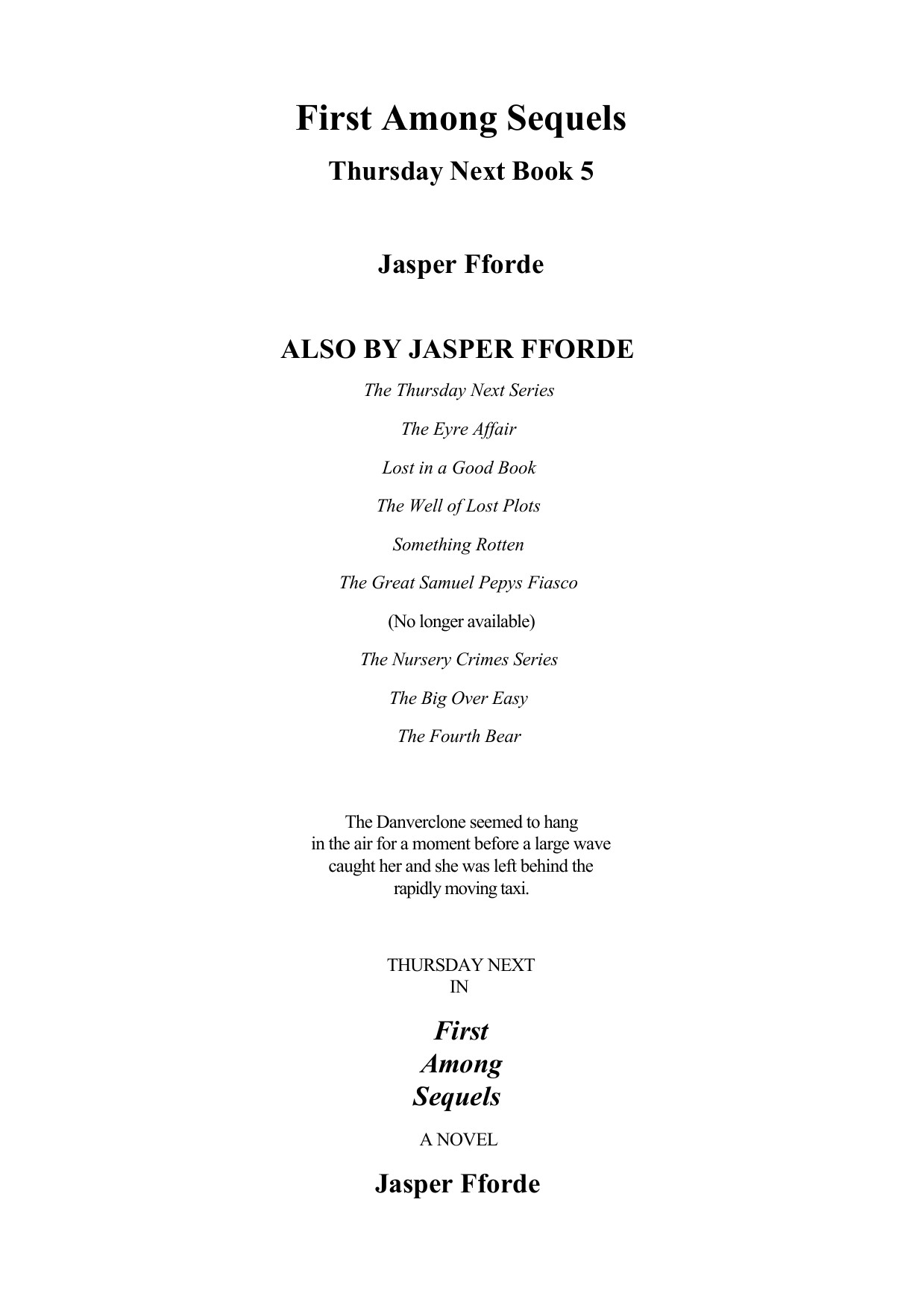 Jasper Fforde - Thursday Next 05